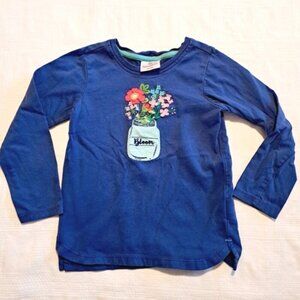 Hanna Andersson girls size 5 blue long sleeve shirt